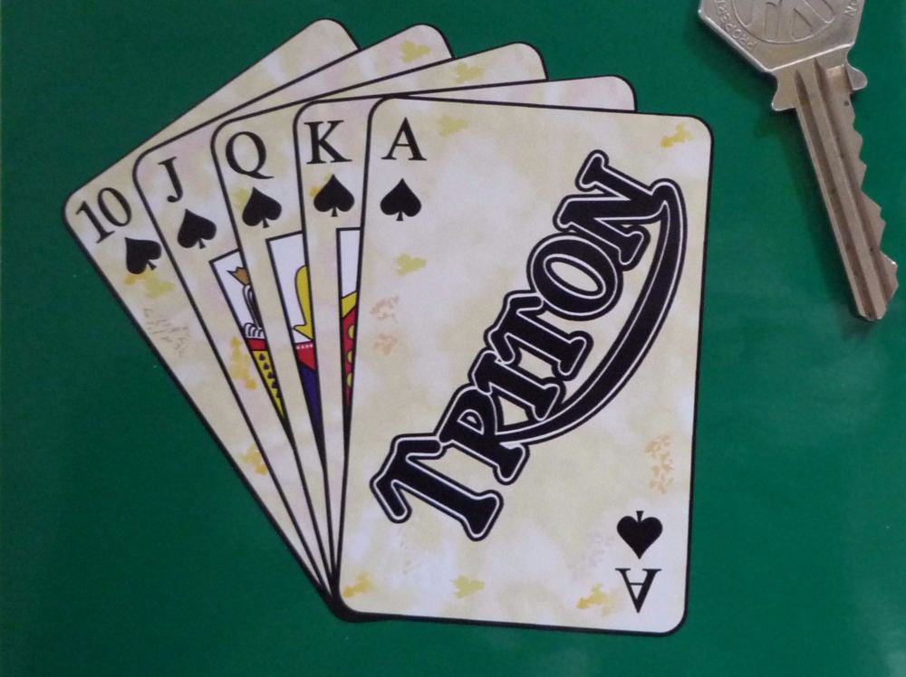 Triton Royal Flush Playing Cards Style Sticker. 4".