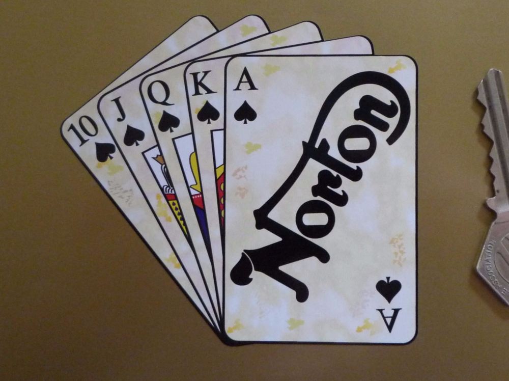 Norton Royal Flush Playing Cards Style Sticker. 4