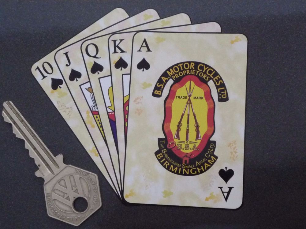 BSA Royal Flush Playing Cards Style Sticker. 4".