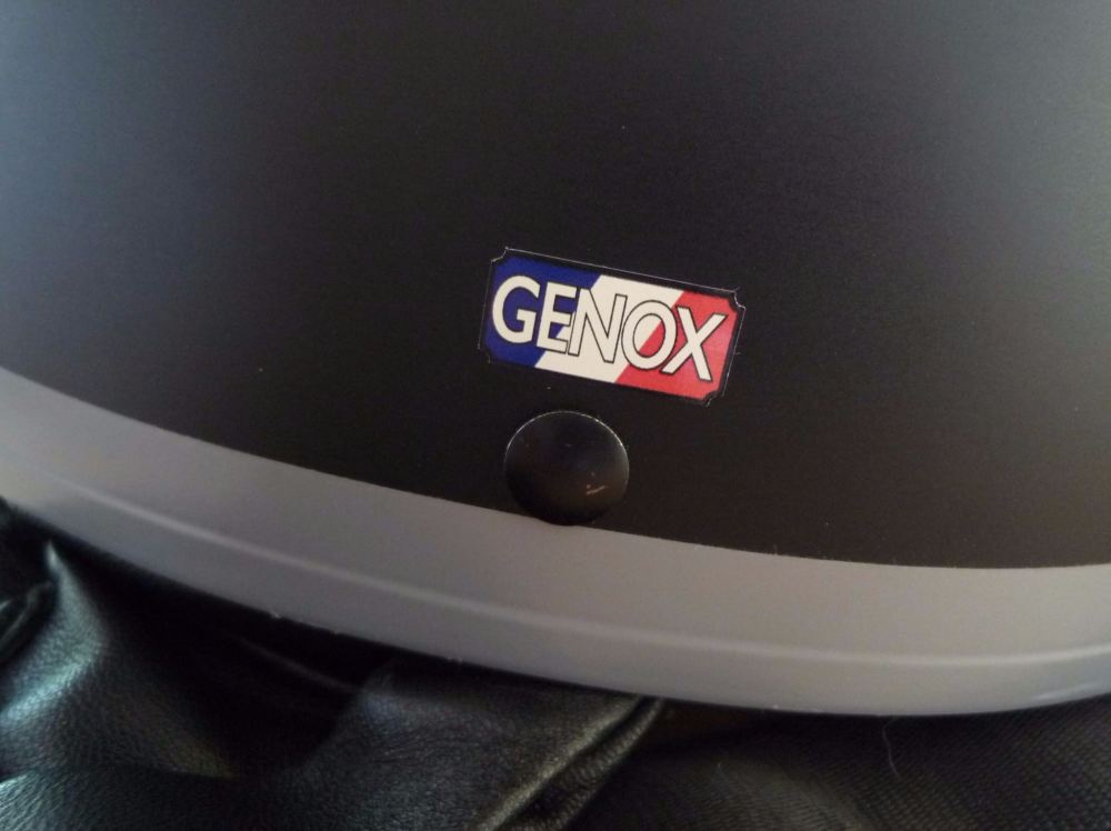 Genox Vintage French Pudding Basin Helmet Stickers. 20mm Pair.