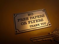 No Free Papers or Flyers Thank You Wall Plaque Sign. 2.5