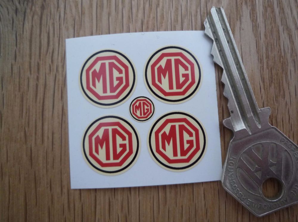 MG Cream Circular Stickers. Set of 4. 18mm.