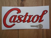 Castrol Wakefield Script Style Cut Text with Black Outline Sticker. 15".