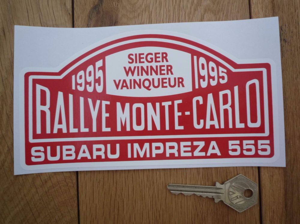Subaru Impreza 555 1995 Monte Carlo Rally Winner Sticker. 7".