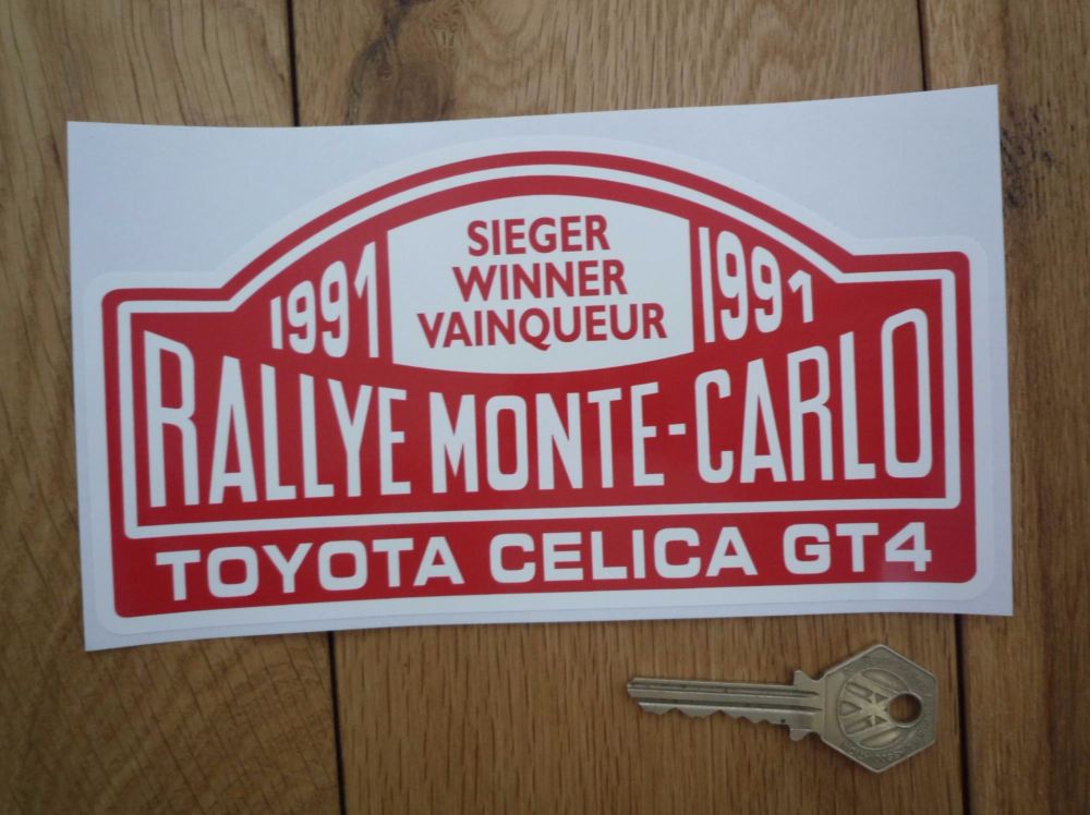 Toyota Celica GT4 1991 Monte Carlo Rally Winner Sticker. 7".