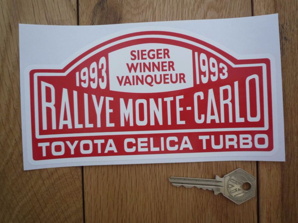 Toyota Celica Turbo 1993 Monte Carlo Rally Winner Sticker. 7".