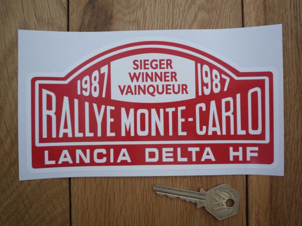 Lancia Delta HF Monte Carlo Rally Winner Sticker. Various Years. 7