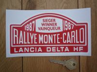 Lancia Delta HF Monte Carlo Rally Winner Sticker. Various Years. 7".