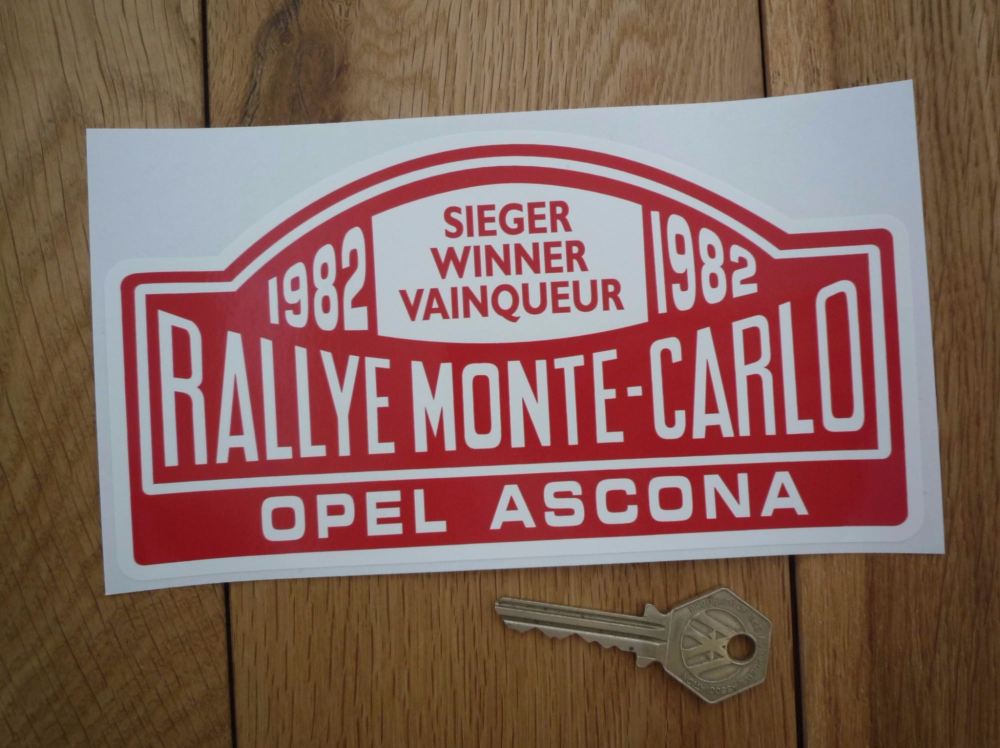 Opel Ascona 1982 Monte Carlo Rally Winner Sticker. 7".