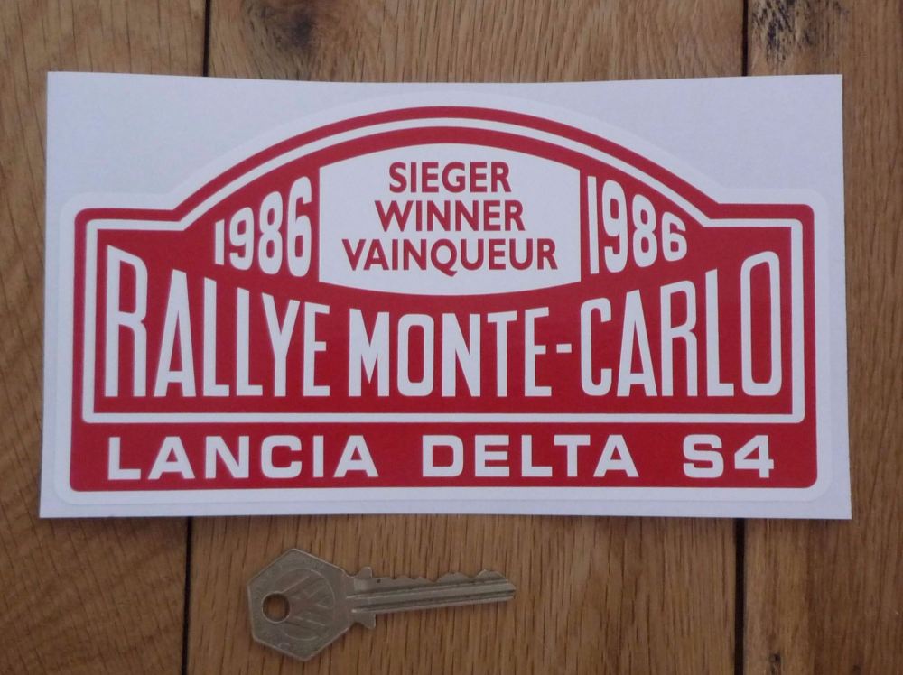 Lancia Delta S4 1986 Monte Carlo Rally Winner Sticker. 7".