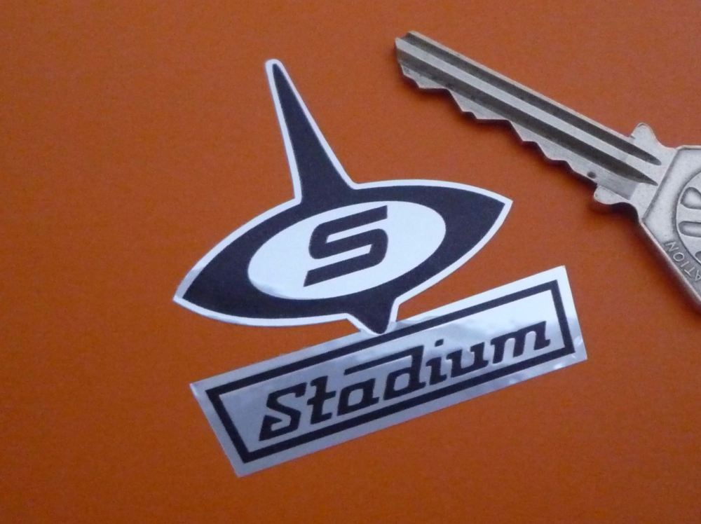 Stadium 60's Style Logo Chrome Style Sticker. 2".