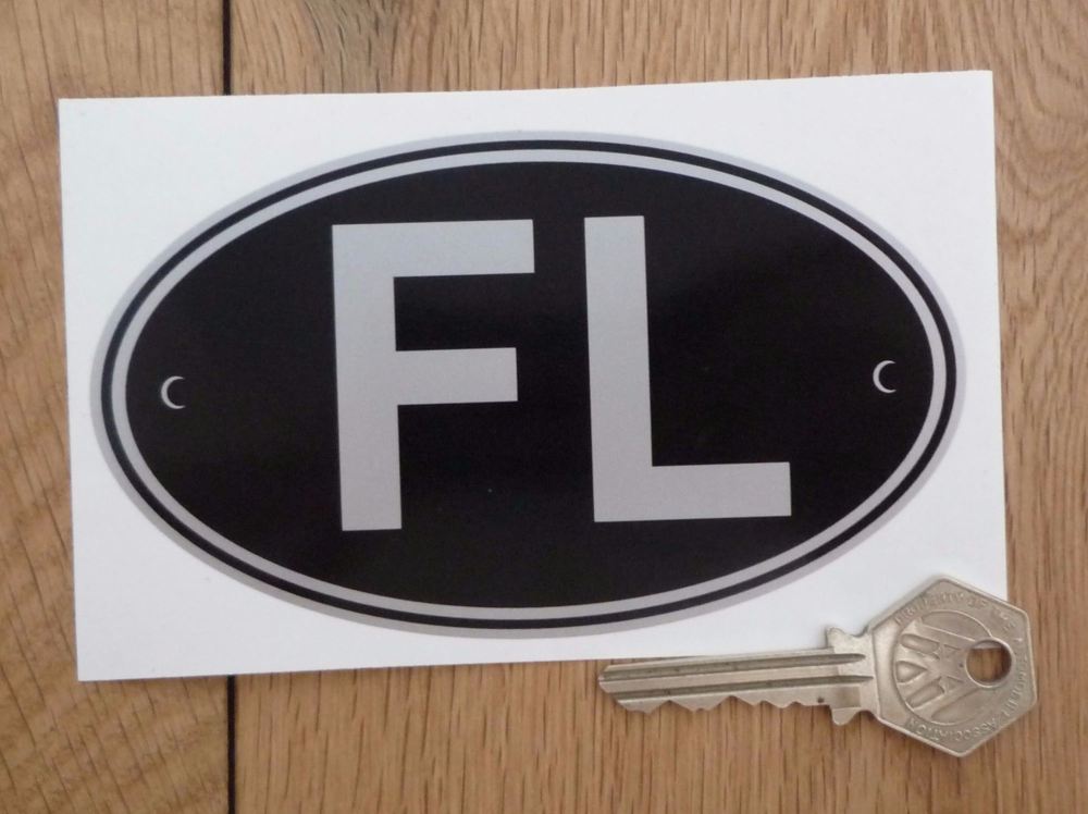FL Liechtenstein Black & Silver ID Plate Sticker. 5
