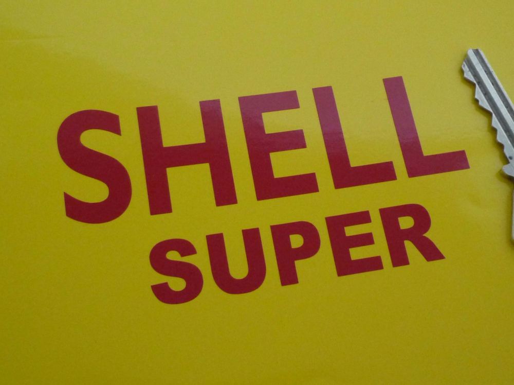 Shell Super Cut Text Sticker. 4" or 7.5".