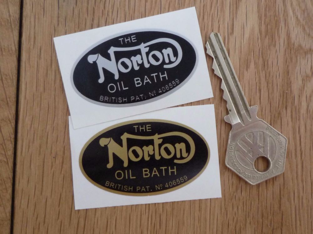 Norton Oil Bath Primary Chaincase Sticker. 2".