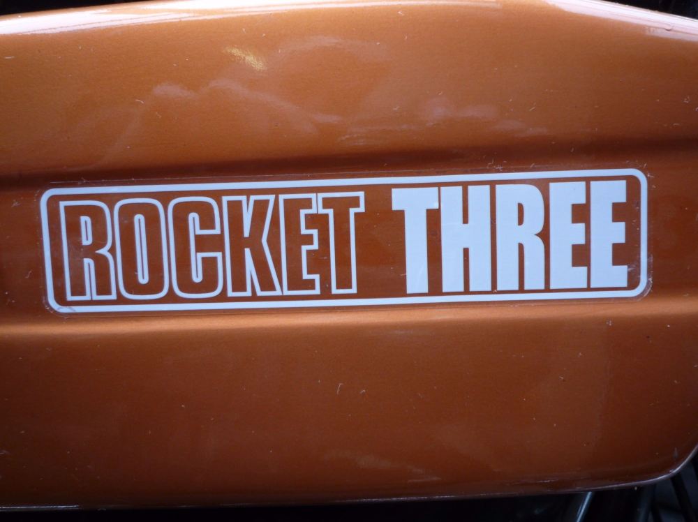 BSA Rocket Three White & Clear MKII Side Panel Stickers. 6.25