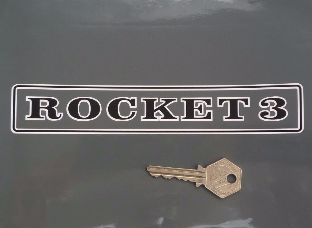 BSA Rocket 3 Black Centre Side Panel Stickers. 7.5" Pair.