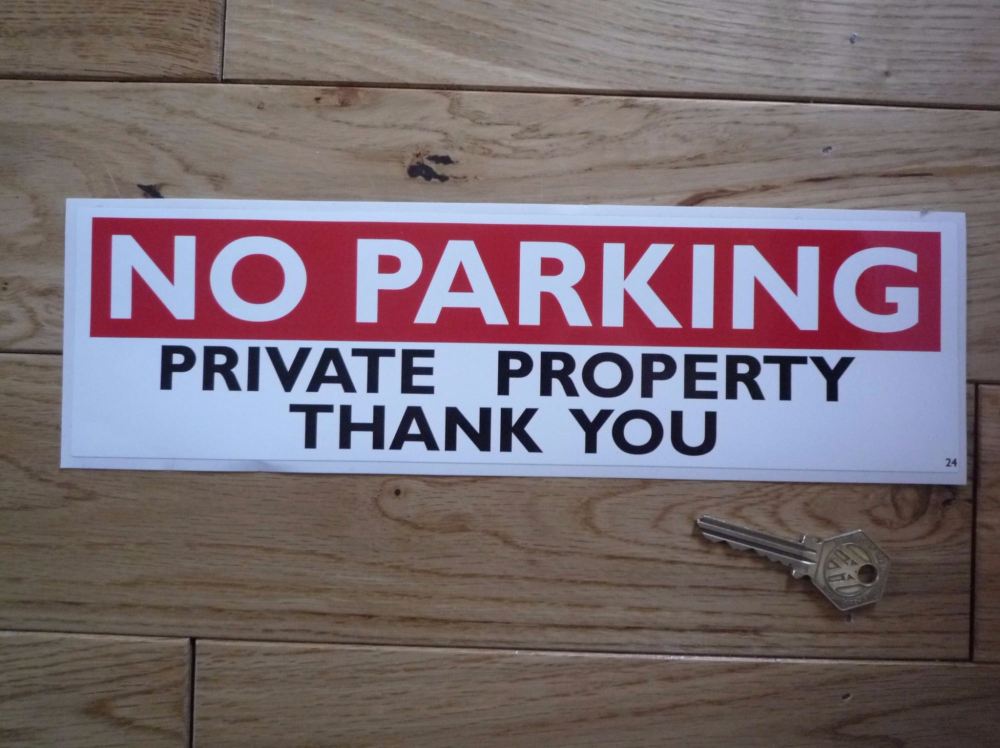 No Parking Private Property Sticker. 11.25".