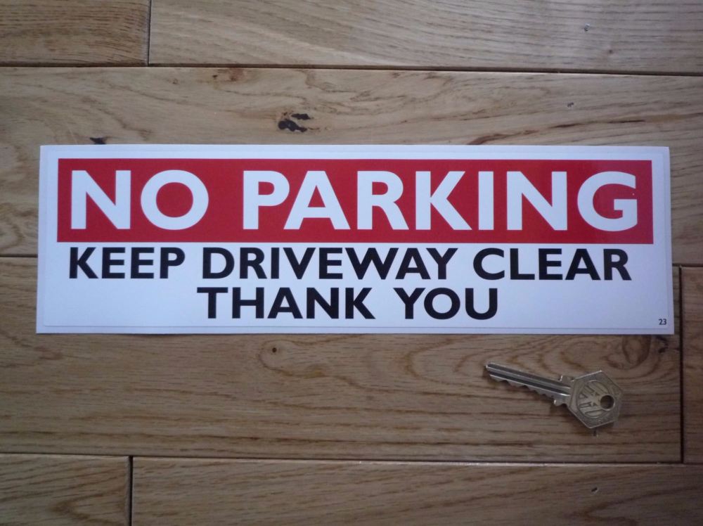 No Parking Keep Driveway Clear Sticker. 11.25