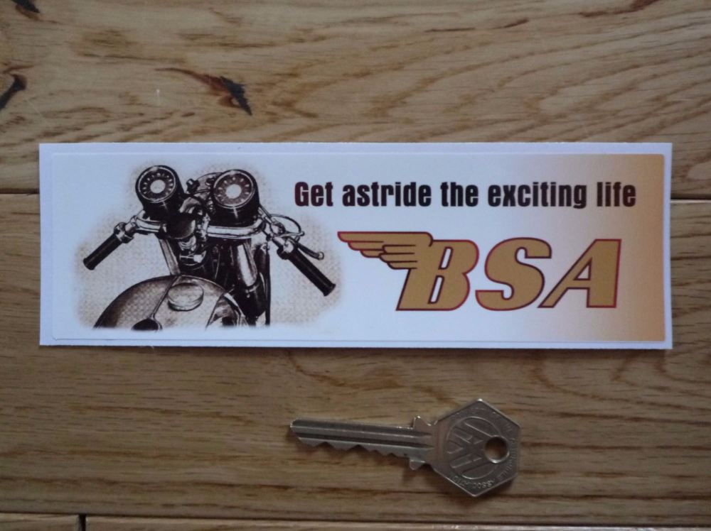 BSA Get Astride The Exciting Life Oblong Sticker. 6.5".