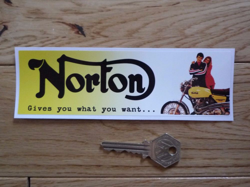 Norton Gives You What You Want Oblong Sticker. 6.5