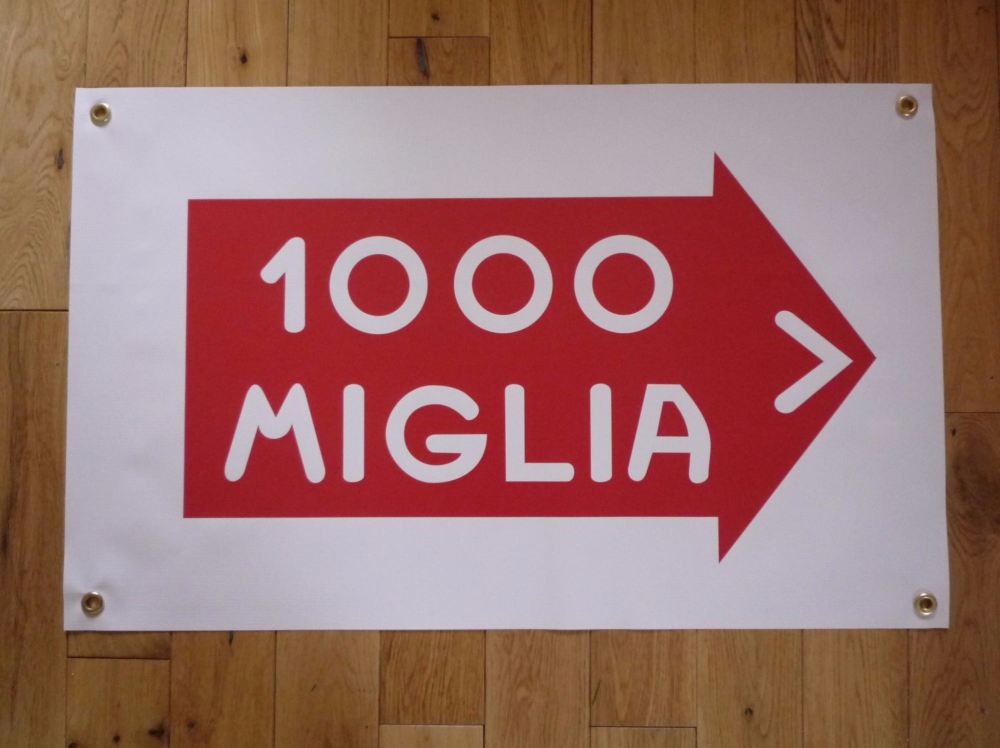 Mille Miglia Rally Art Banner. 28" x 19".