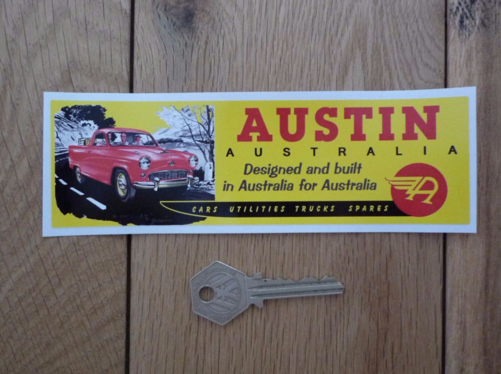 Austin Australia Cars Utilities Trucks Spares Oblong Sticker. 6.5