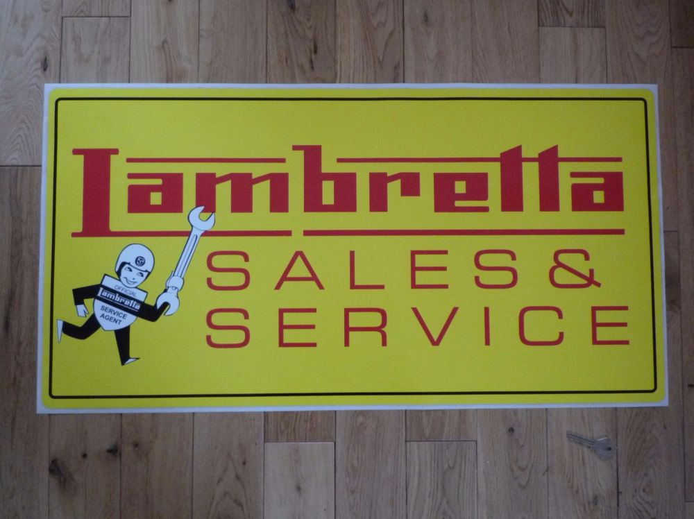 Lambretta Sales & Service Extra Large Workshop Sticker. 31.5