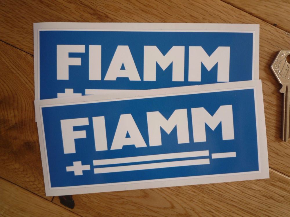 Fiamm Batteries Oblong Stickers. 3.5