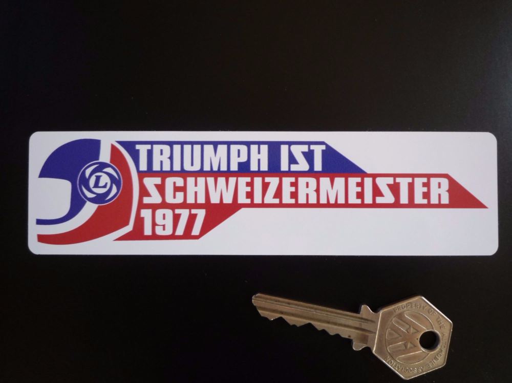 Triumph ist Schweizermeister 1977 Swiss Champions Sticker. 6