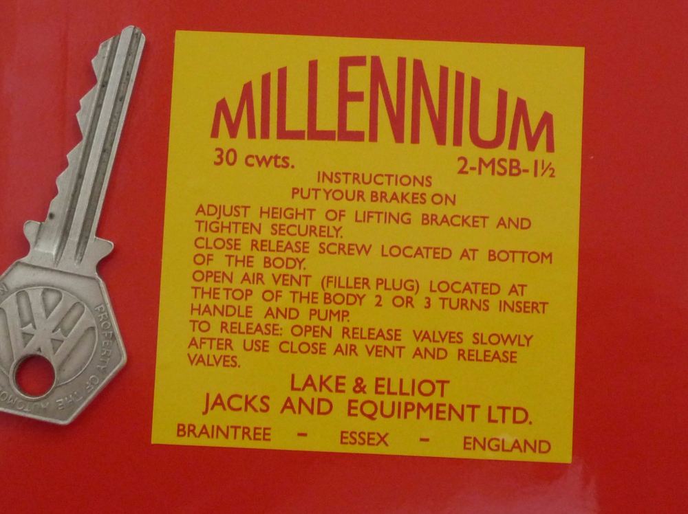 Millennium Lake & Elliot Jacks & Equipment Sticker - 2-MSB-1½ - 2.5"