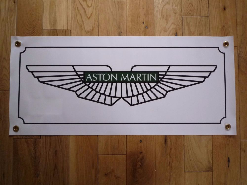 Aston Martin Winged Logo Art Banner. 28" x 12".