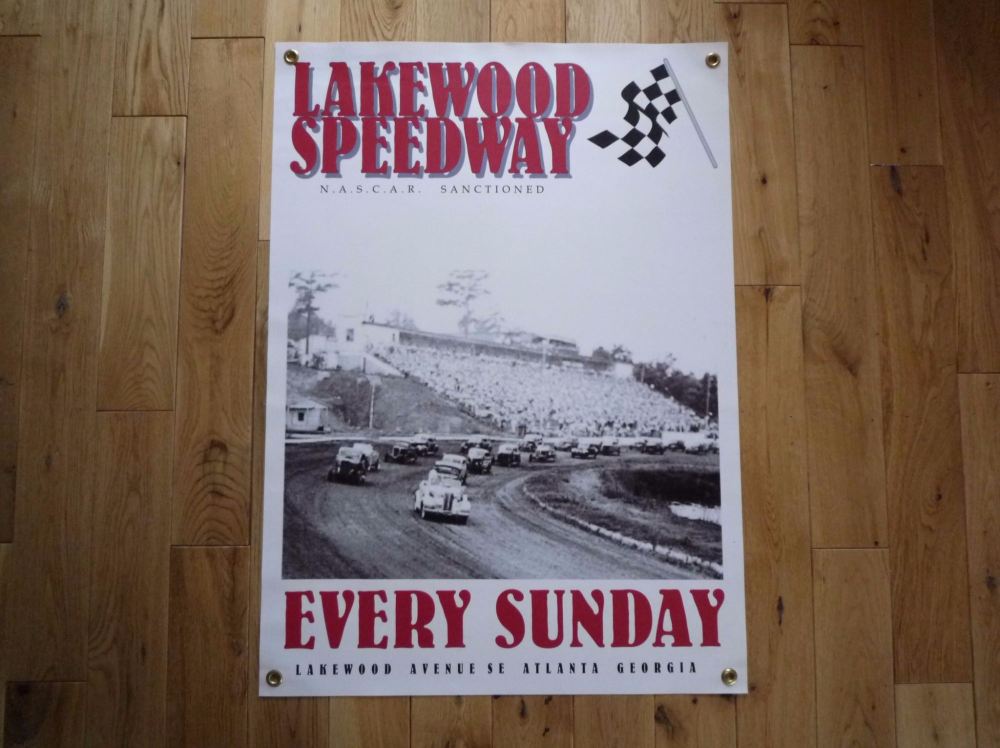 Lakewood Speedway NASCAR Banner Art. 21" x 29".