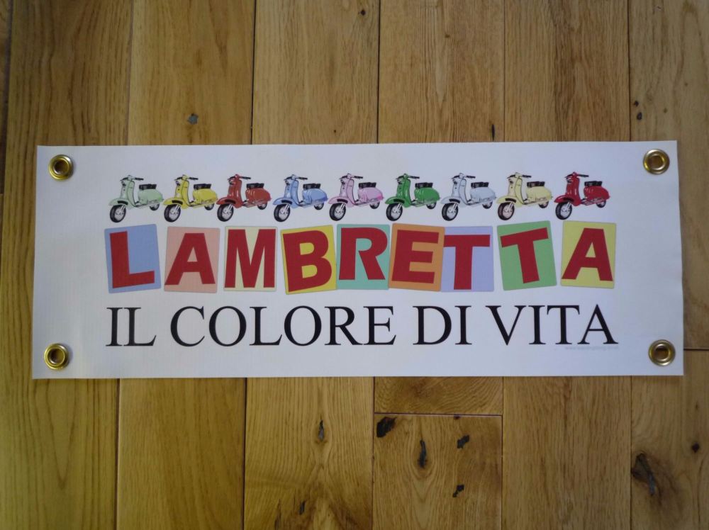 Lambretta Colore Di Vita Scooter Leg Shield Bra Banner. 18".