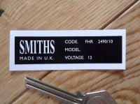 Smiths Heater Label FHR 2490/10 Sticker. 67mm.