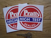 Pratts High Test Sealed Circular Stickers. 4" or 6" Pair.