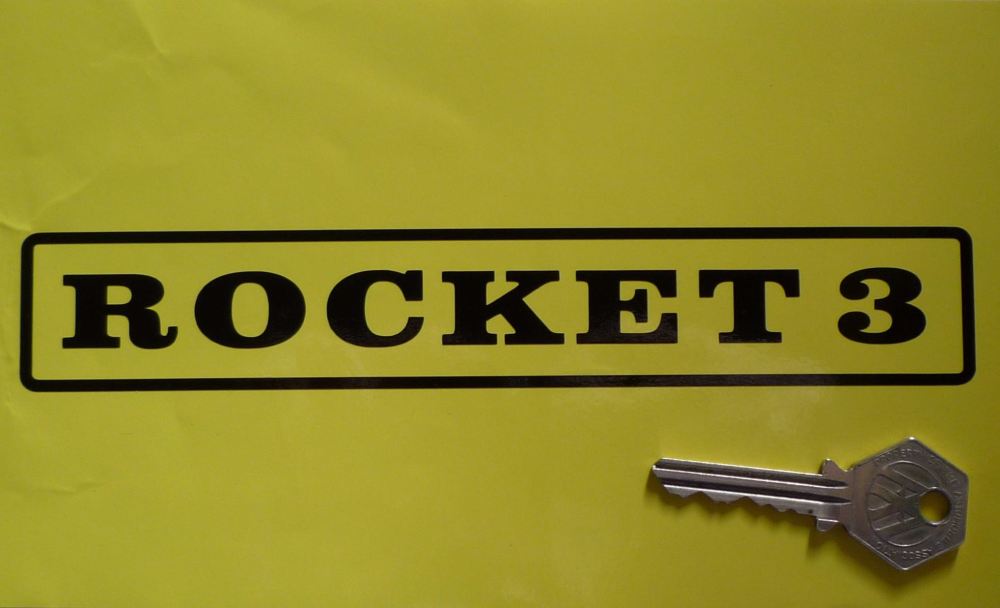 BSA Rocket 3 1971 Style Cut Black Side Panel Stickers. 7.5" Pair.