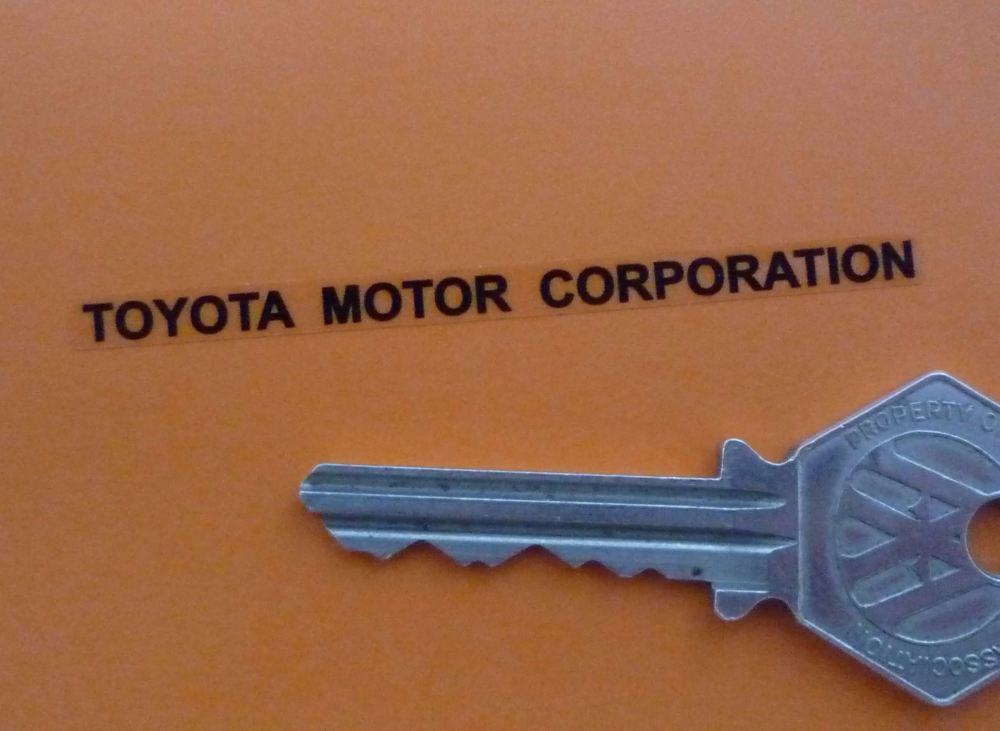 Toyota Motor Corporation Black & Clear Stickers. 2.75" Pair.