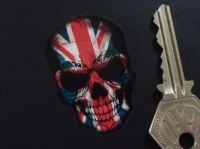 Skull in Union Jack Flag Style Stickers. 2" Pair.