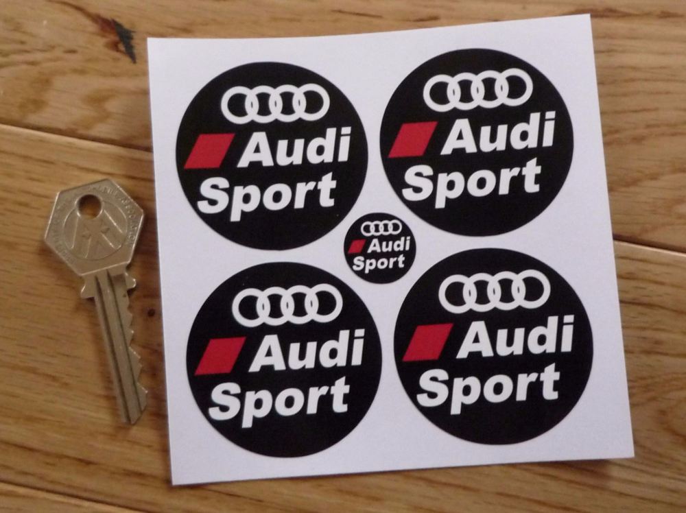 Audi Sport Wheel Centre Stickers. Set of 4. 50mm.