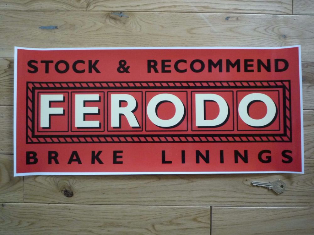 Ferodo Stock & Recommended Brake Linings Sticker. 20.5