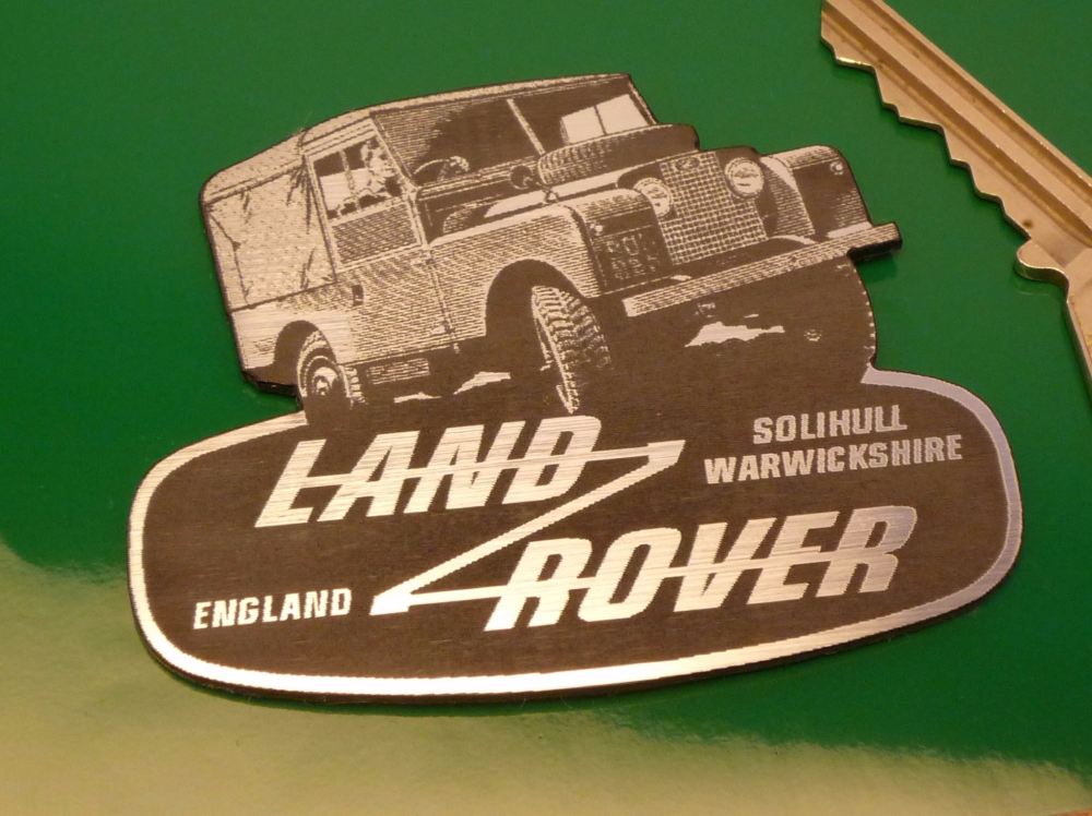 Land Rover Defender & Logo Shaped Self Adhesive Car Badge. 3".