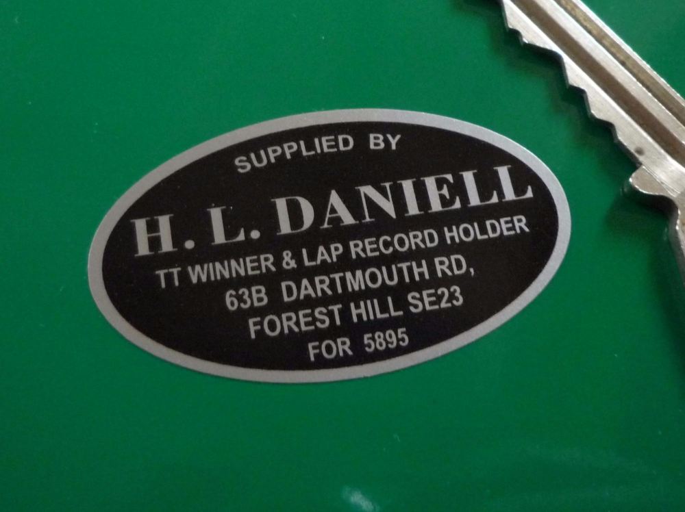 H. L. Daniell Forest Hill Motorcycle Dealers Sticker. 2".