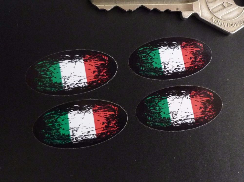 Italian Fade To Black Oval Stickers. Set of 4. 30mm or 50mm.