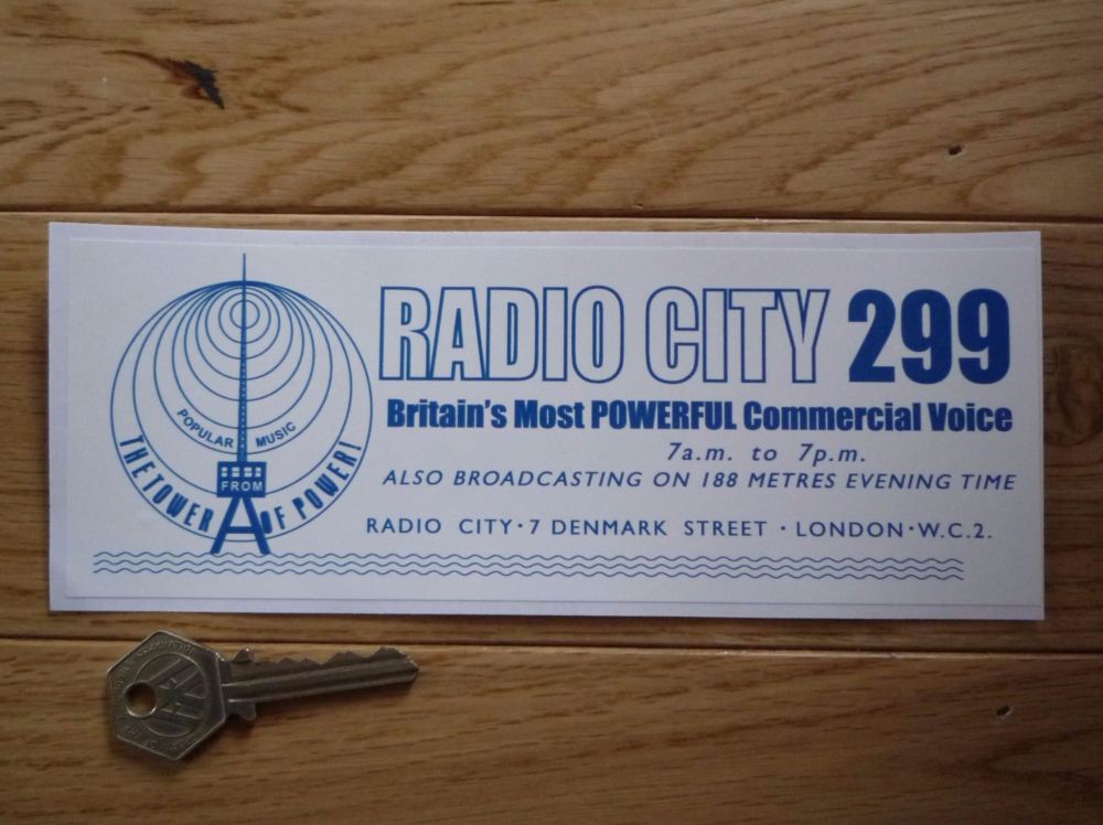 Radio City 299 1960's Pirate Radio Sticker. 8
