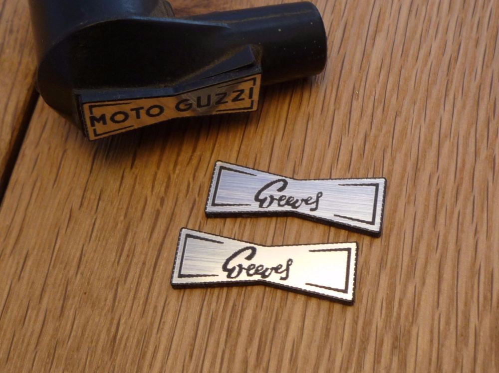 Greeves Champion Spark Plug HT Cap Cover Badges. 29mm Pair.