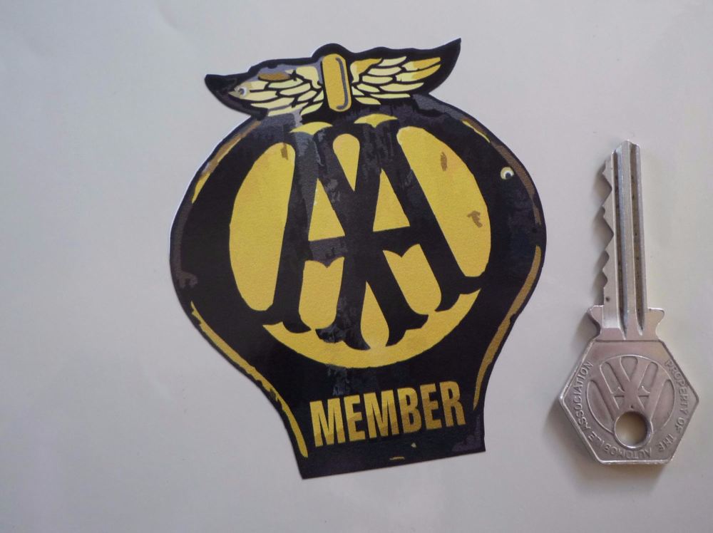 AA Member Worn & Distressed Style Car Sticker. 2.5" or 3.5".