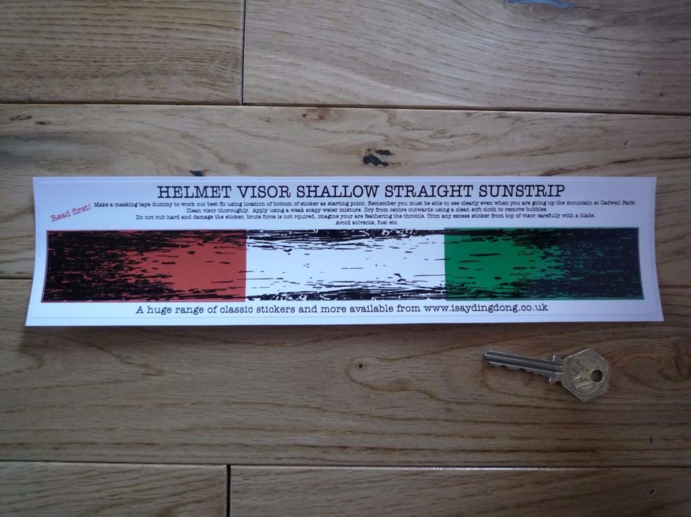 Ireland Flag Worn & Distressed Helmet Visor Straight Sunstrip Sticker. 12". 35mm or 50mm Tall.