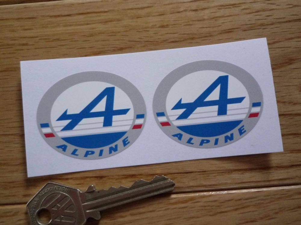 Alpine Logo Oval Stickers. 2"  or 3.5" Pair.
