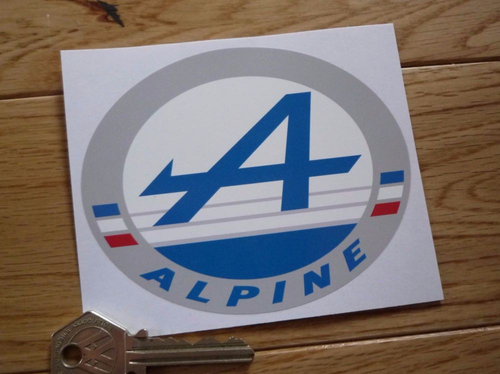 Alpine Logo Oval Sticker. 4.5