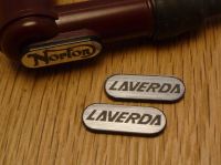 Laverda NGK Spark Plug HT Cap Cover Badges. 22mm Pair.